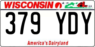 WI license plate 379YDY