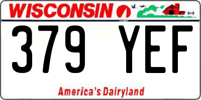 WI license plate 379YEF