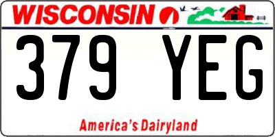 WI license plate 379YEG