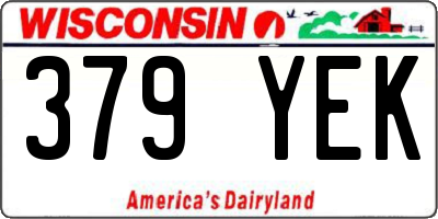 WI license plate 379YEK