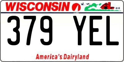 WI license plate 379YEL