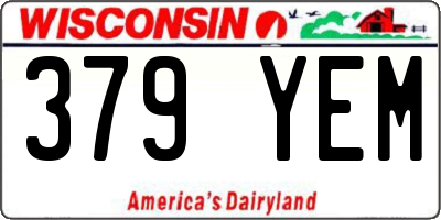 WI license plate 379YEM