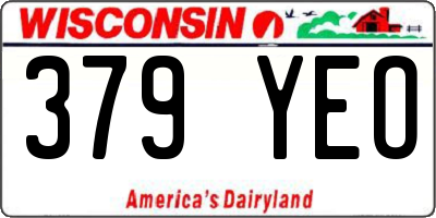 WI license plate 379YEO
