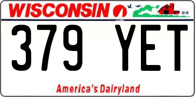 WI license plate 379YET