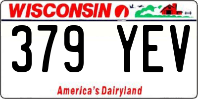 WI license plate 379YEV