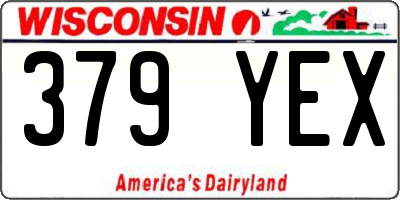 WI license plate 379YEX