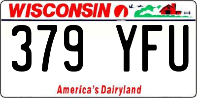 WI license plate 379YFU