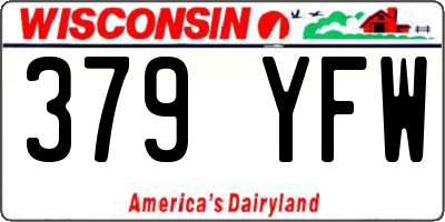 WI license plate 379YFW