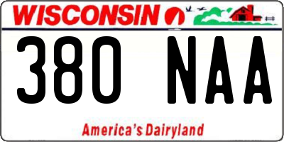 WI license plate 380NAA