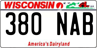 WI license plate 380NAB