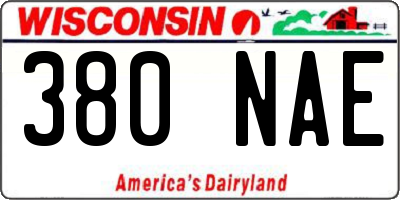 WI license plate 380NAE