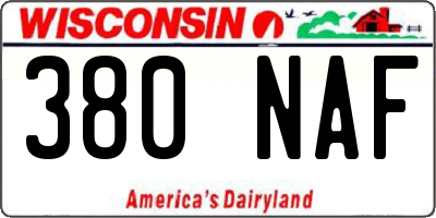 WI license plate 380NAF