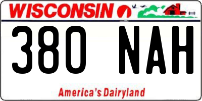 WI license plate 380NAH