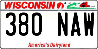 WI license plate 380NAW