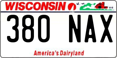 WI license plate 380NAX
