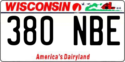 WI license plate 380NBE