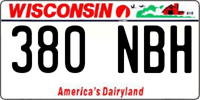 WI license plate 380NBH