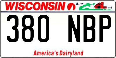 WI license plate 380NBP