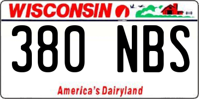 WI license plate 380NBS