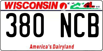 WI license plate 380NCB