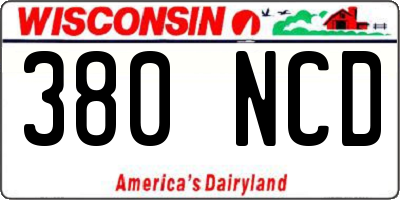 WI license plate 380NCD