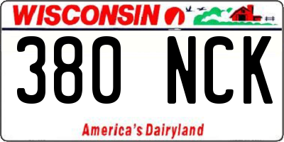 WI license plate 380NCK