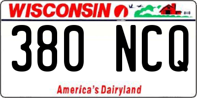 WI license plate 380NCQ