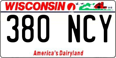 WI license plate 380NCY