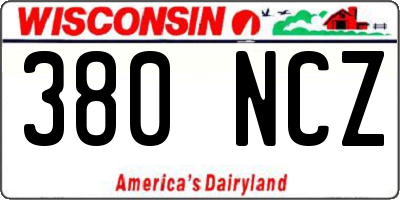 WI license plate 380NCZ