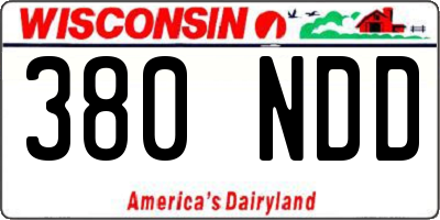 WI license plate 380NDD