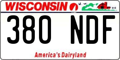 WI license plate 380NDF