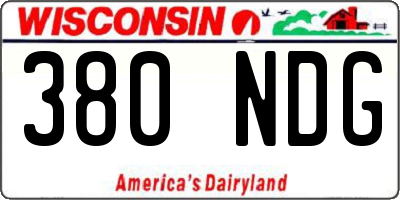 WI license plate 380NDG