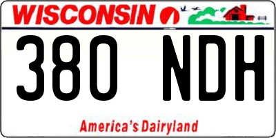 WI license plate 380NDH