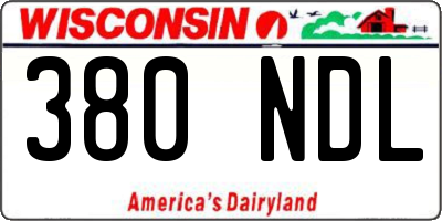 WI license plate 380NDL