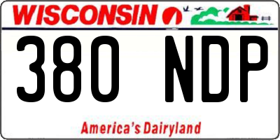 WI license plate 380NDP