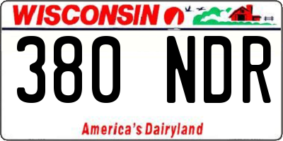 WI license plate 380NDR