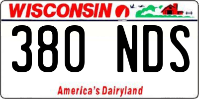 WI license plate 380NDS
