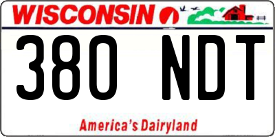 WI license plate 380NDT