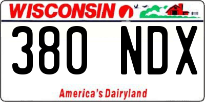 WI license plate 380NDX