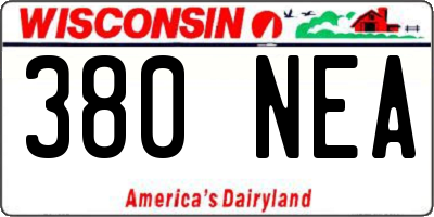 WI license plate 380NEA