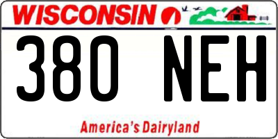 WI license plate 380NEH
