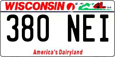 WI license plate 380NEI