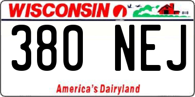 WI license plate 380NEJ