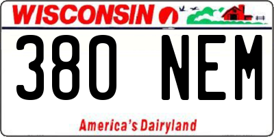 WI license plate 380NEM