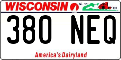 WI license plate 380NEQ