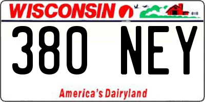 WI license plate 380NEY