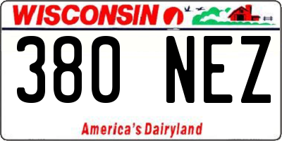 WI license plate 380NEZ