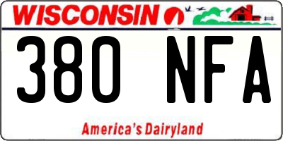WI license plate 380NFA