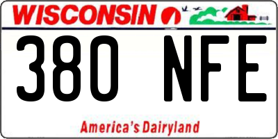 WI license plate 380NFE
