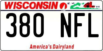 WI license plate 380NFL
